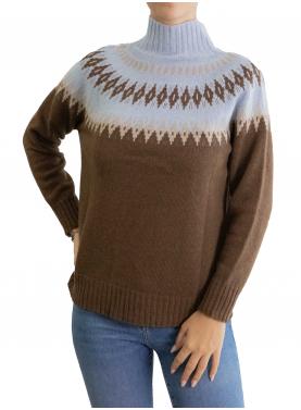 Maglione collo alto fantasia 